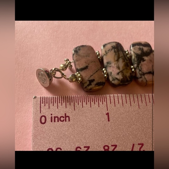 Pink Rhodonite Bracelet w/ Magnetic Clasp #7283 - Picture 3 of 4